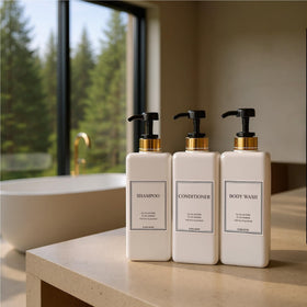 HARRA HOME six waterproof labels for quick content identification in humid spaces.