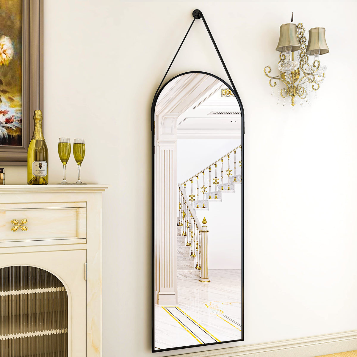 HARRITPURE premium materials, leather strap, and slim frame elevate wall decor