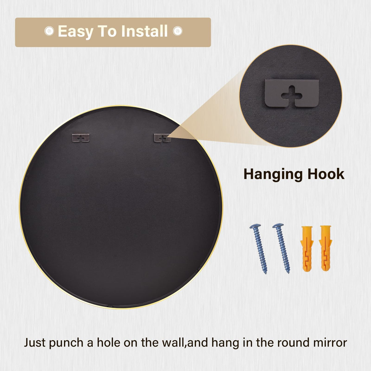 HARRITPURE installation hardware included, quick mounting for secure wall display.
