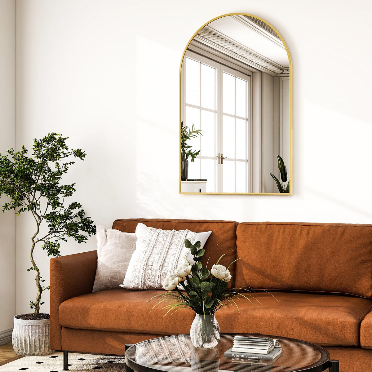 HARRITPURE bedroom arch mirror reflects light and expands space