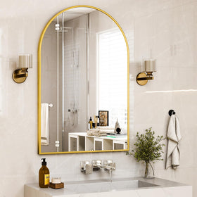 HARRITPURE oversized arch mirror adds visual height to halls and baths