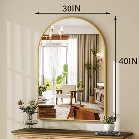 HARRITPURE arched gold mirror suits entryways and living rooms with brightness