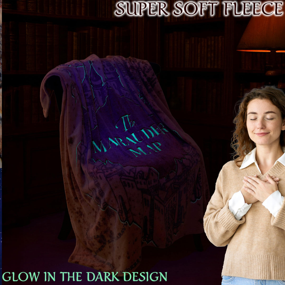 Harry Potter glow blanket gift-ready packaging for fans.