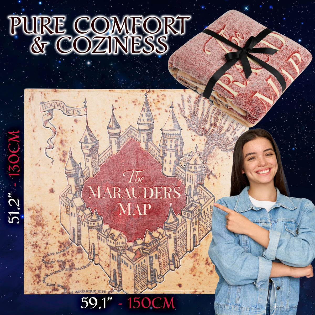 Harry Potter glow blanket lightweight warmth ideal for travel.