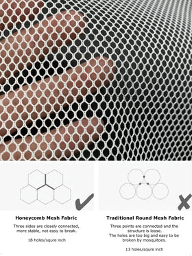 HARWAVE elastic steel wire frame supports the net without hooks.