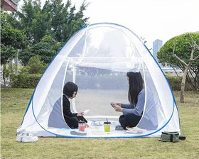 HARWAVE dense honeycomb 18 holes per square inch blocks many insects for restful sleep.