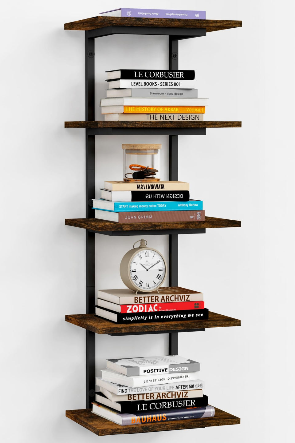 Harwaya 5-tier wall shelf unit for bedroom organization and decorative display.