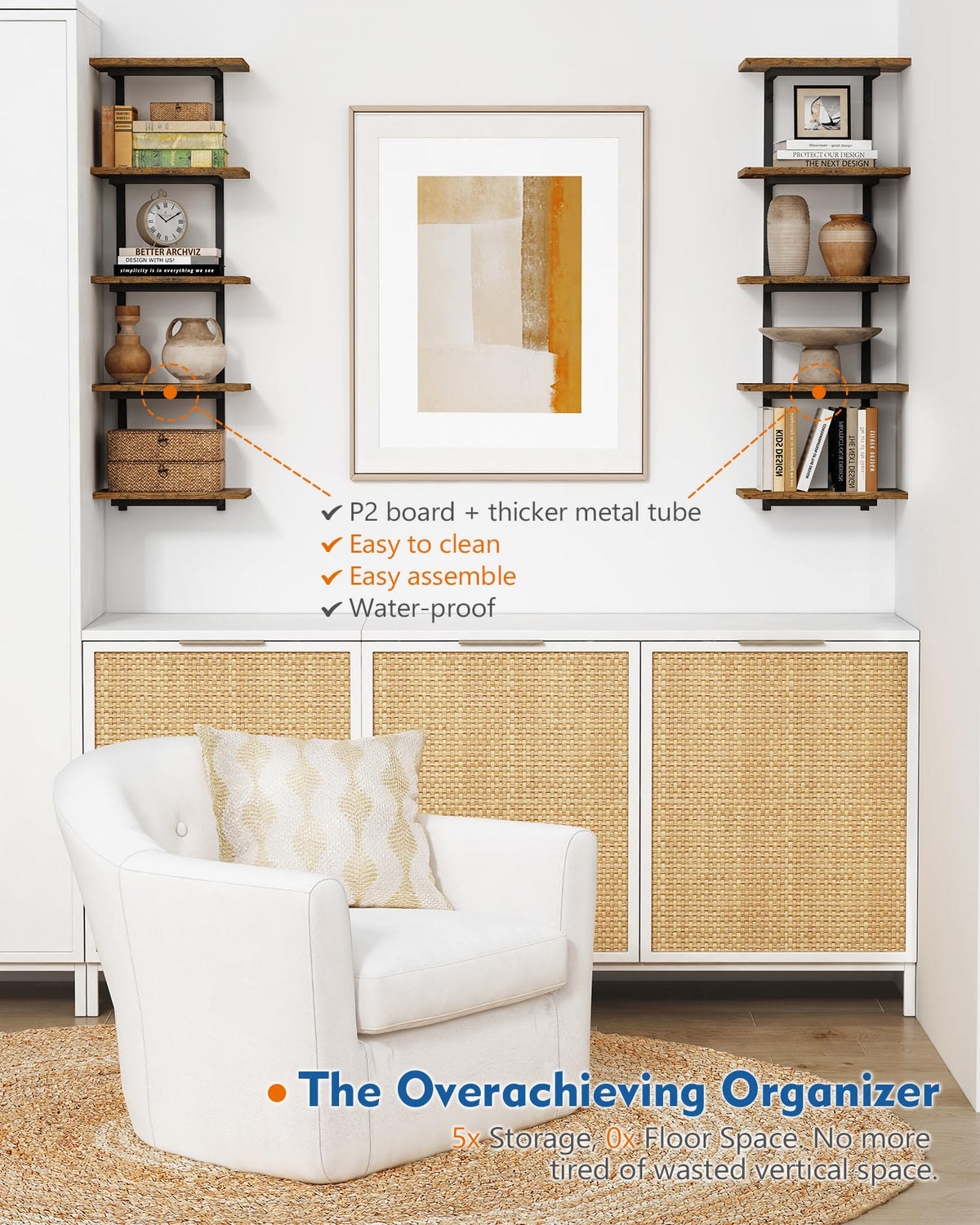 Harwaya durable MDF with metal frame ensures sturdy storage and long-lasting use.