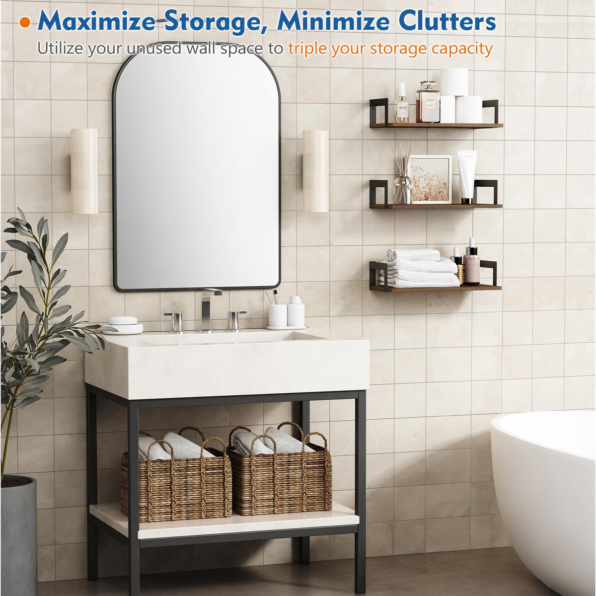 Harwaya wall display shelves offer versatile mounting for bedroom, living room, or office