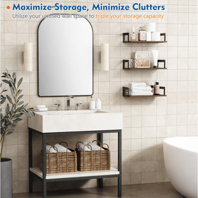 Harwaya wall display shelves offer versatile mounting for bedroom, living room, or office