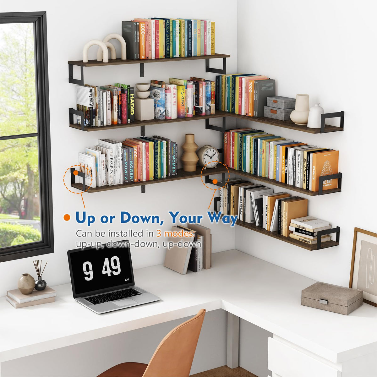 Harwaya wall-mounted shelves with included hardware for quick setup