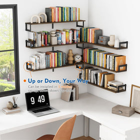 Harwaya wall-mounted shelves with included hardware for quick setup