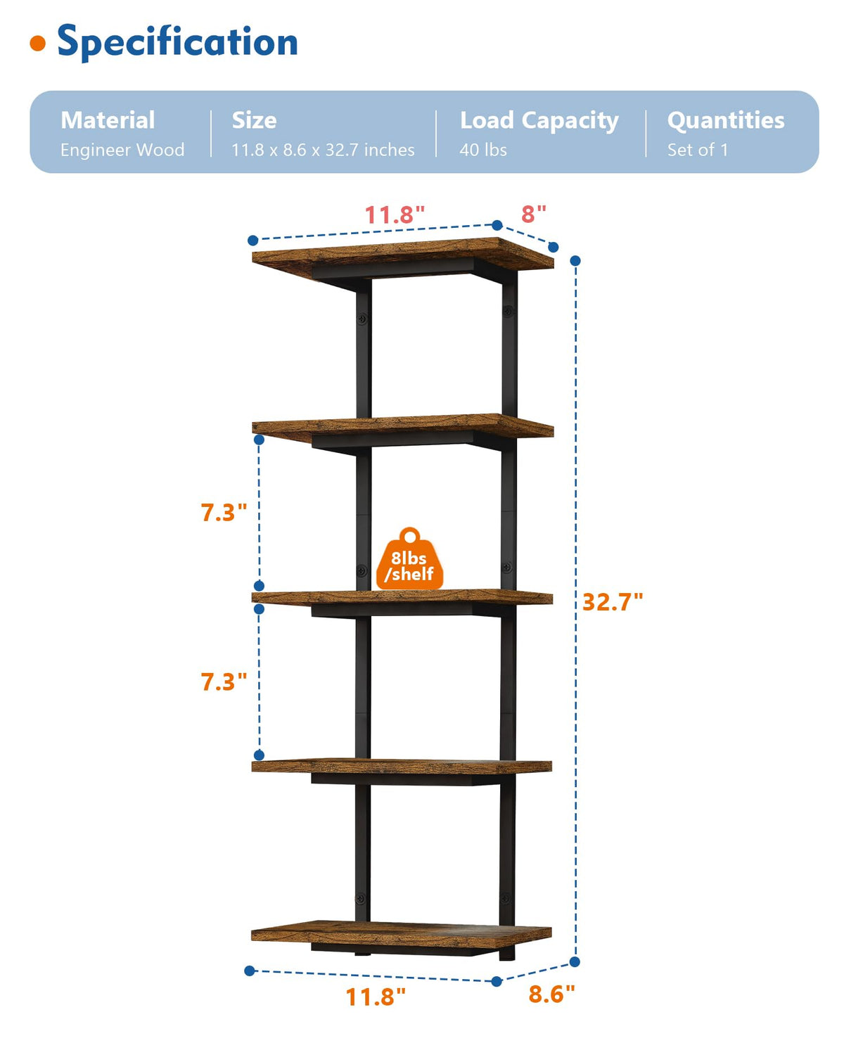 Harwaya gift-worthy shelf unit suitable for housewarming, holidays, or new space.