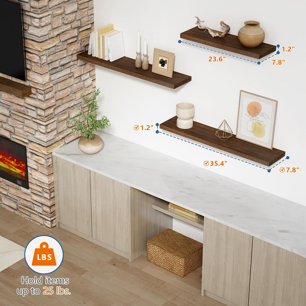 Smooth, easy-clean Harwaya shelf surface with dust-free finish for quick maintenance.