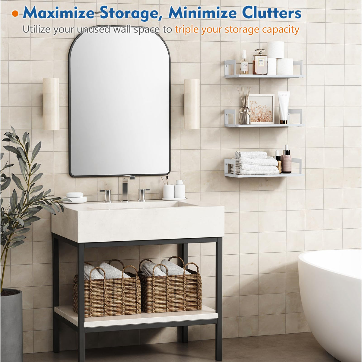 Harwaya solid wood floating shelves for durable wall storage