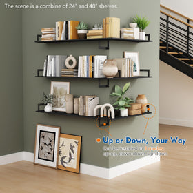 Harwaya solid wood shelves support up to 40 lbs per shelf