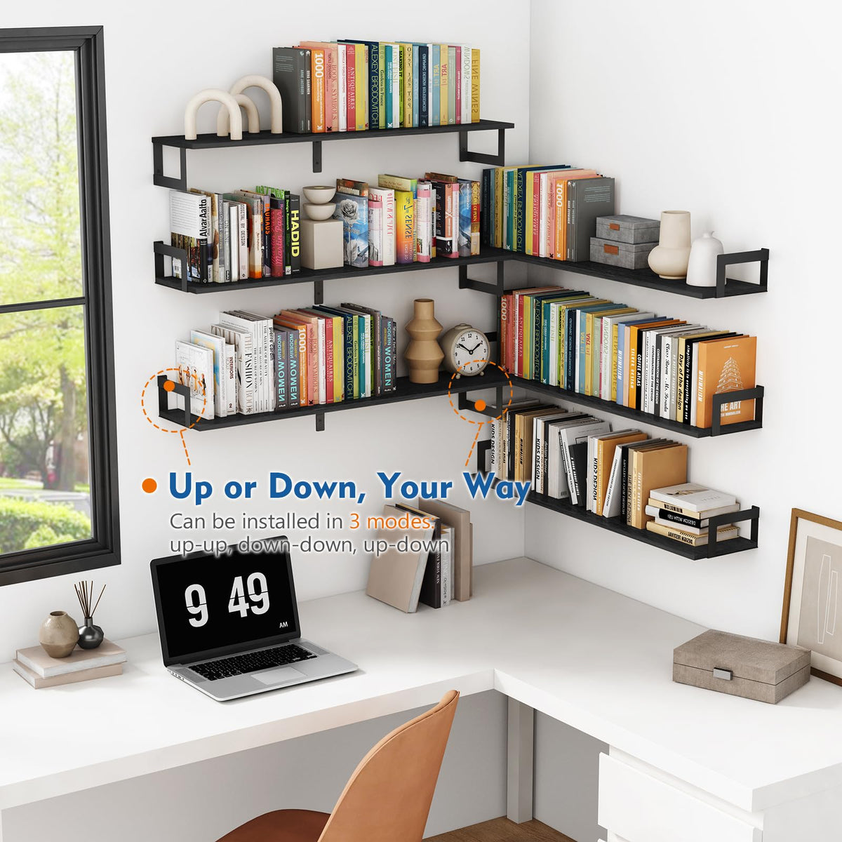 Harwaya versatile shelves suit a bedroom, living room, or office