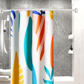 Haryaers curved shower rod adds modern style to bathrooms.
