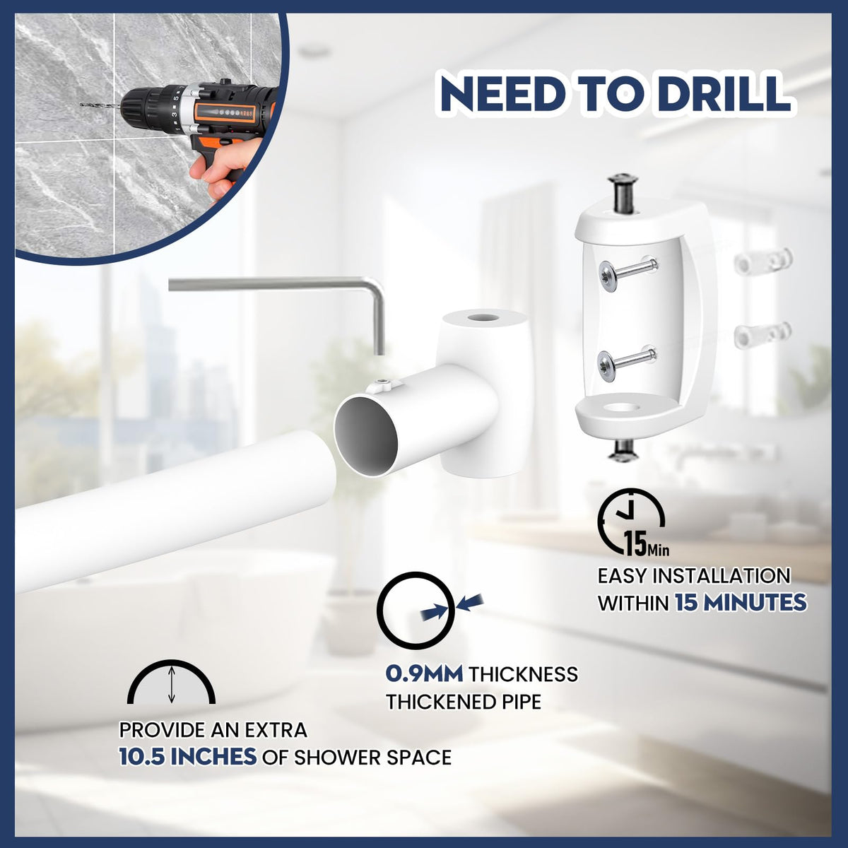 Haryaers drill installation guide explains wall mounting steps