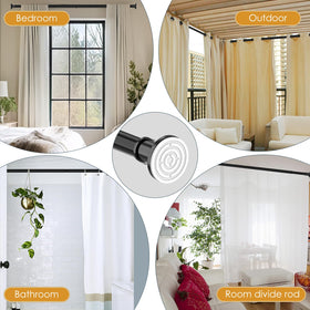 Haryaers multi-purpose rod fits shower, curtain, closet, or divider needs.