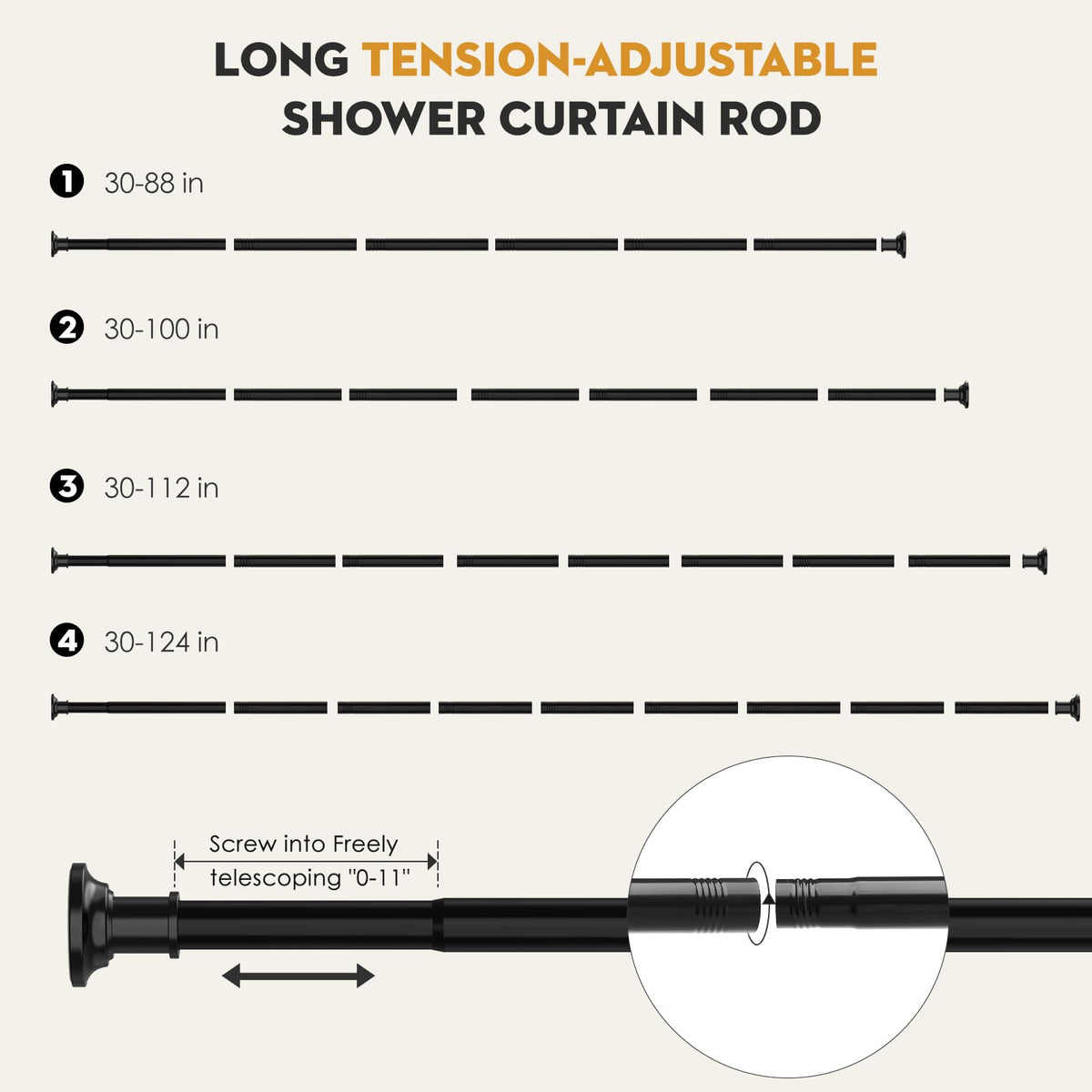 Haryaers 1.1 inch diameter rod provides sturdy support
