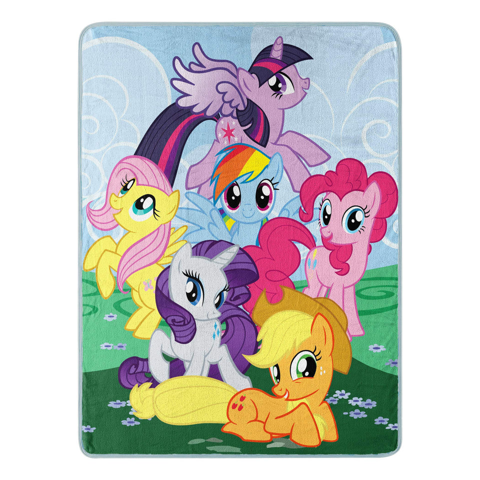 Hasbro Northwest My Little Pony raschel throw blanket Join The Herd for cozy living room warmth.