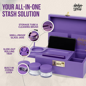 HASHSTASH airtight glass jars keep contents fresh and organized.