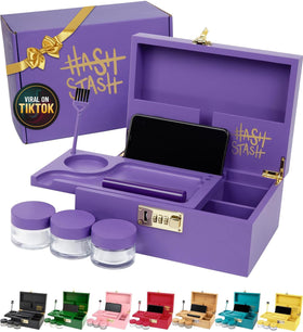 HASHSTASH large bamboo lock box with secure storage and elegant finish.