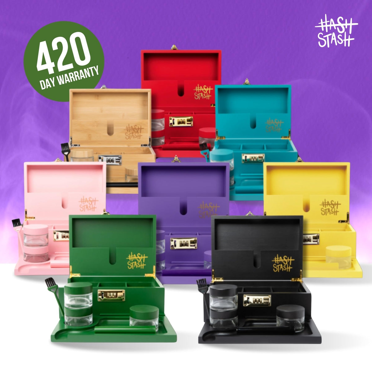 HASHSTASH magnetic lid delivers smooth, quiet opening.