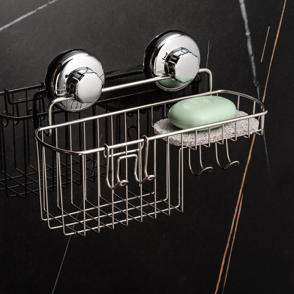 HASKO basket with soap holder offers convenient drainage and storage.