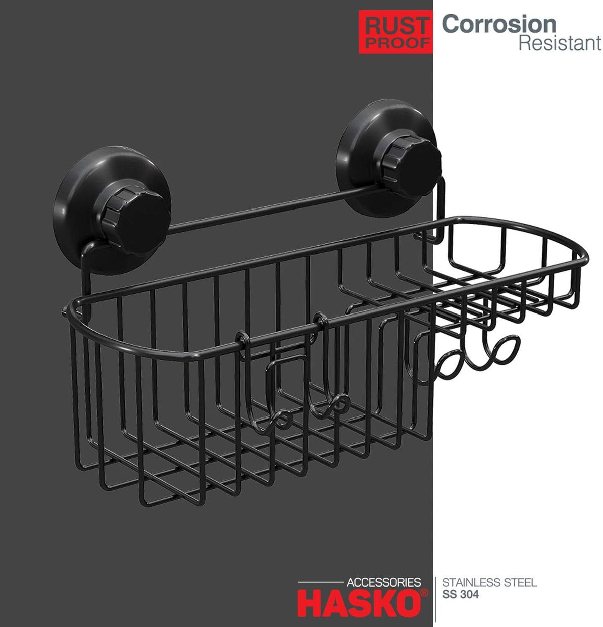 HASKO bathroom organization image showing compact caddy for tidy shower spaces.