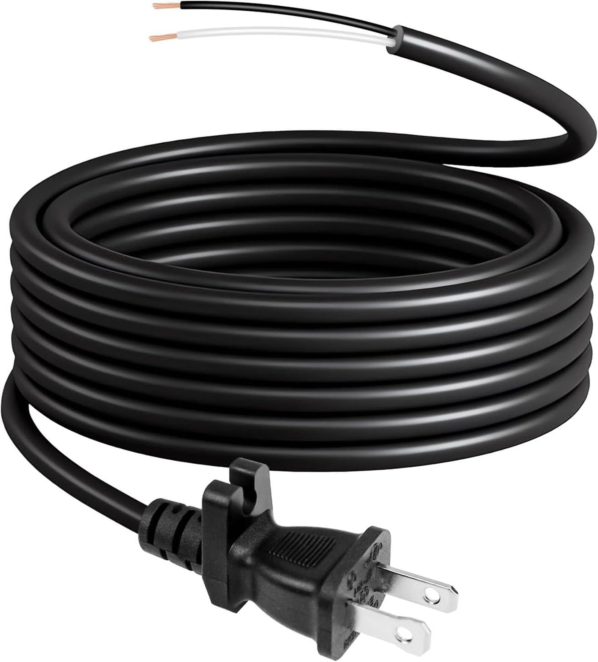 HASMX 30ft 17ga two-prong vacuum cord with extended reach for large rooms.