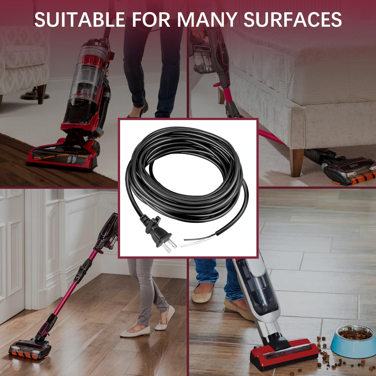 HASMX compatible with Shark, Eureka, Sanitaire, and Bissell uprights.