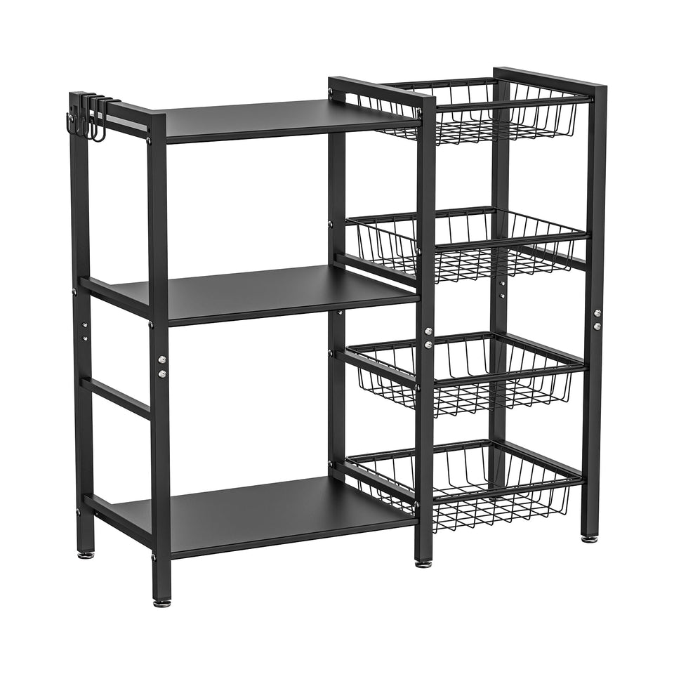 Hastatii storage rack with kitchen baker-rack 3-tier for organized counter space and appliance placement