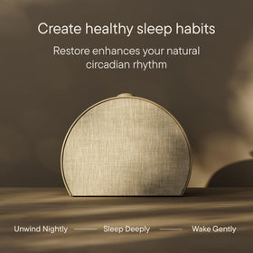 Hatch Restore 3 bedside night-light button provides quick illumination.