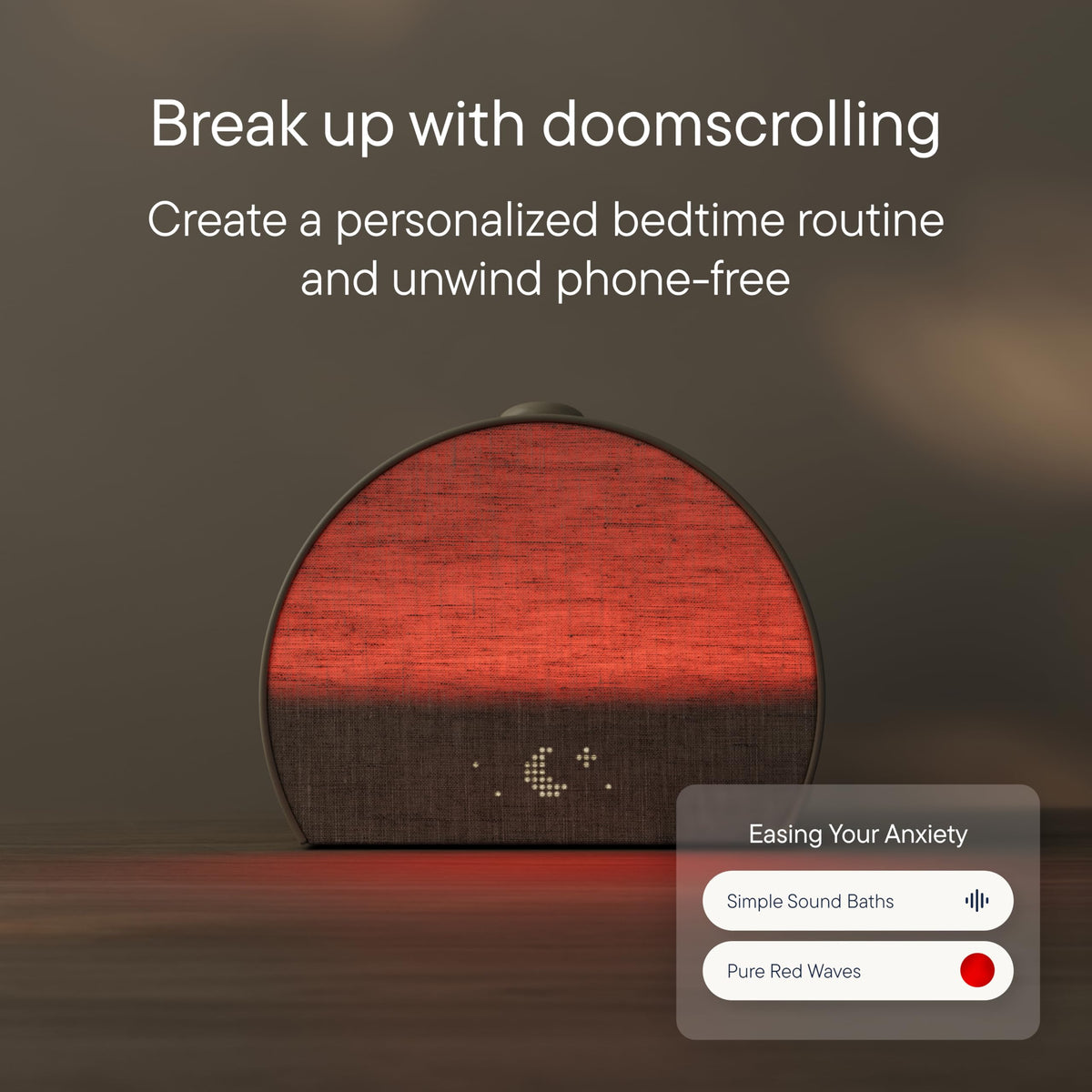 Hatch Restore 3 Cocoa soft ambient light in a cozy bedroom