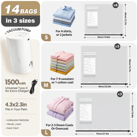 Hatisan carry-on friendly vacuum bags fit into luggage easily.