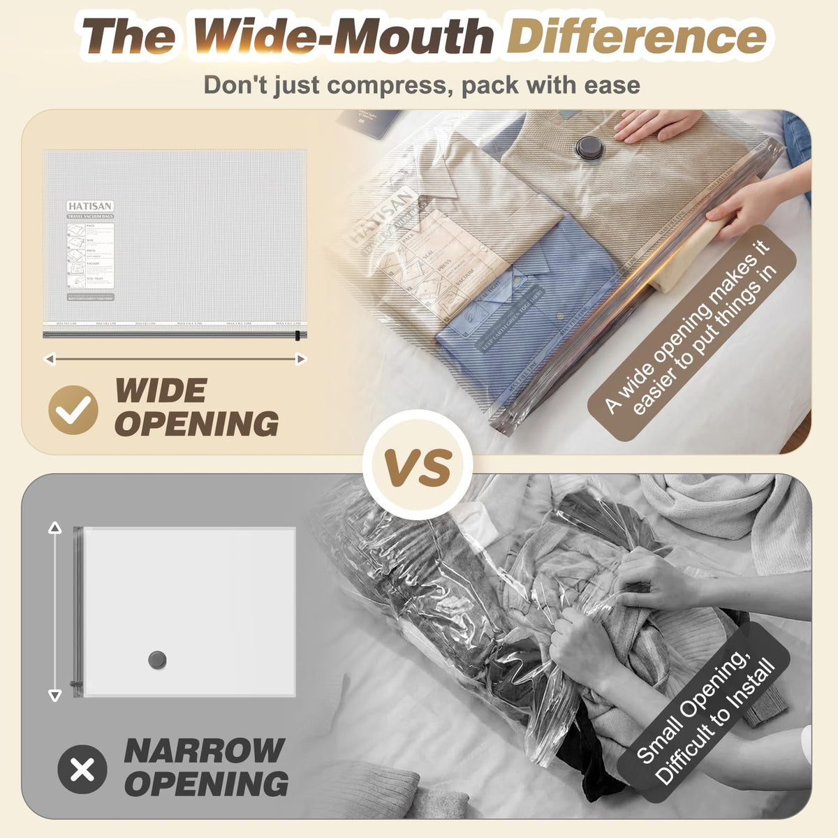Hatisan durable double-zip seals ensure reliable reuse.