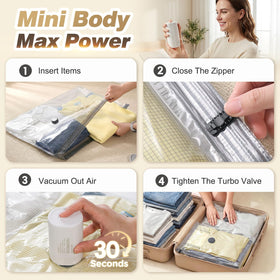 Hatisan dual-zip seal vacuum bags secure closure for travel