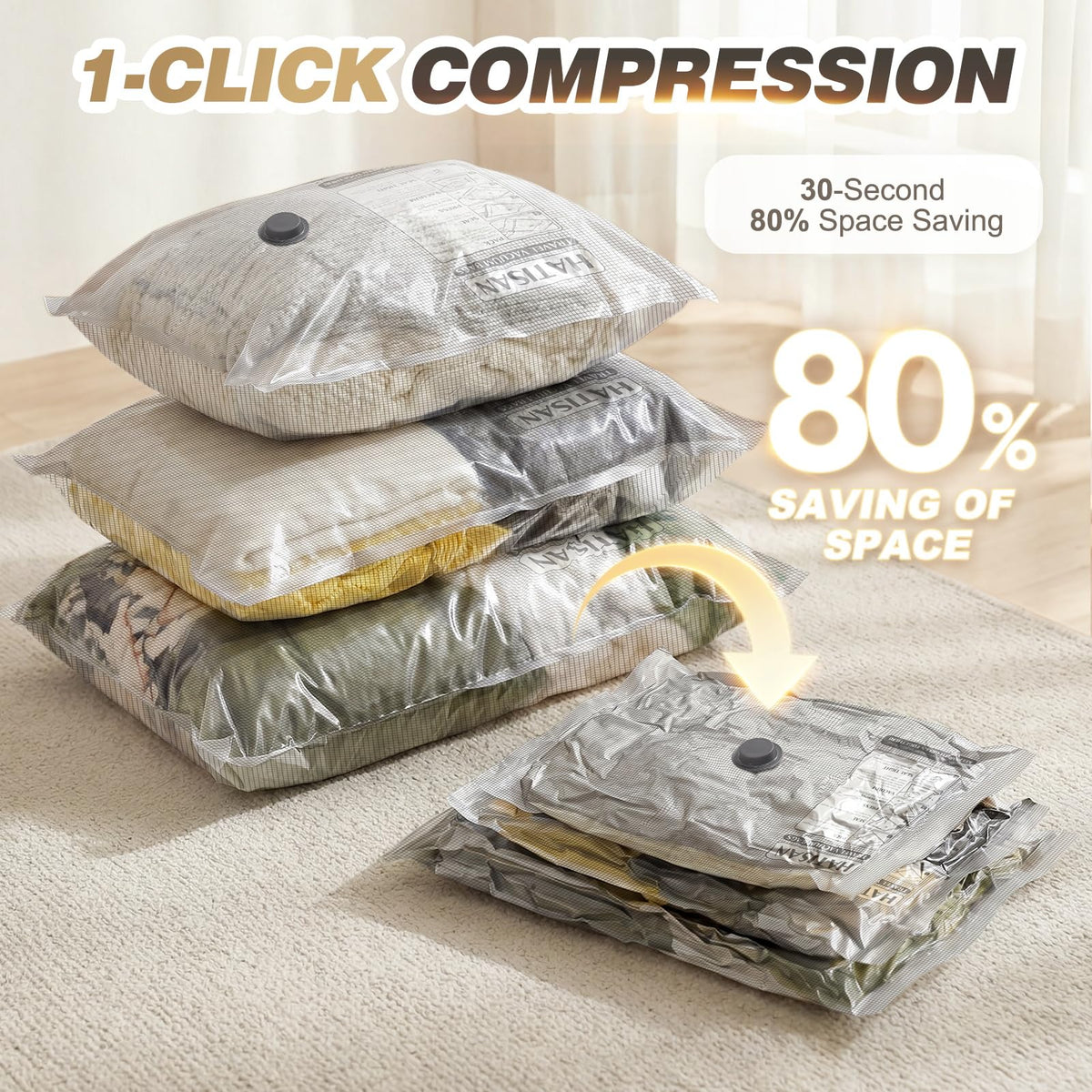 Hatisan thick PA+PE material vacuum bags resist tearing during use