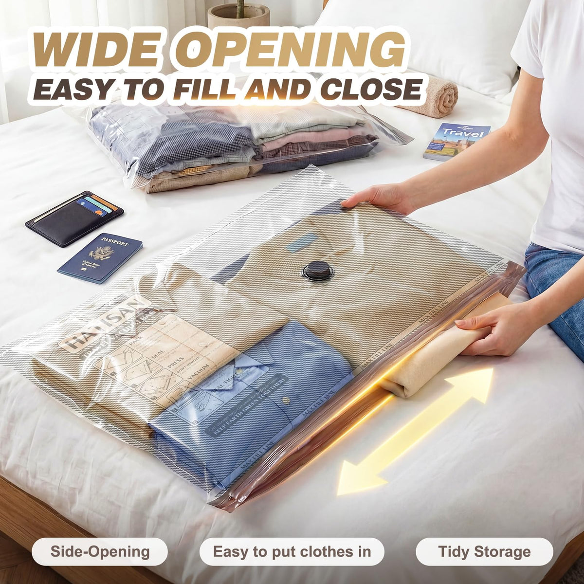 Hatisan three-sizes fifteen-piece set for versatile packing.