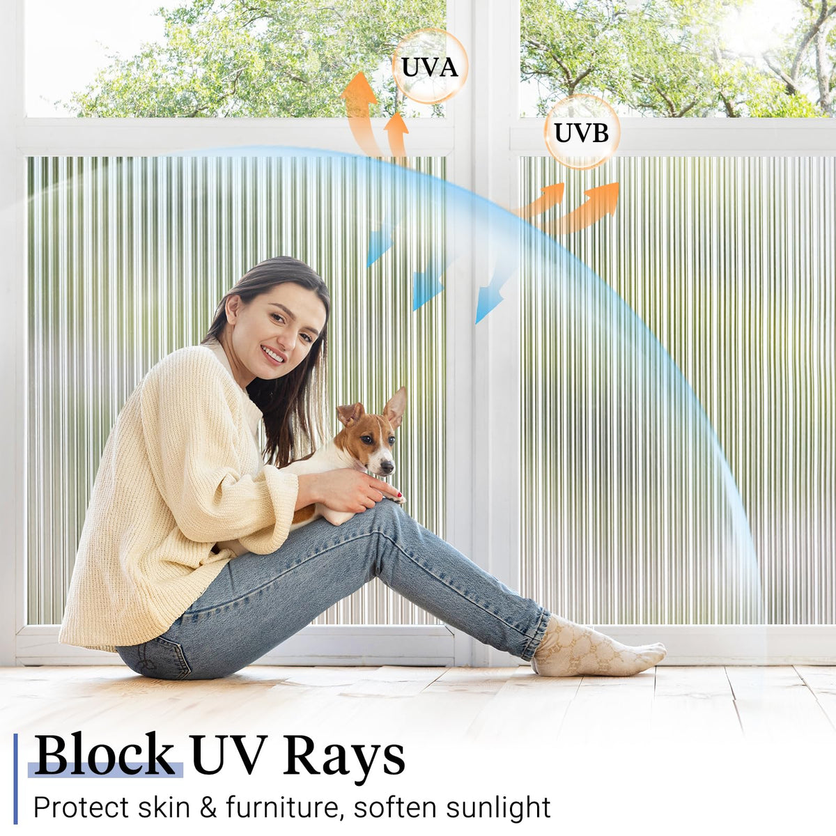 Haton Reeded Glass Film uses static cling for easy setup.