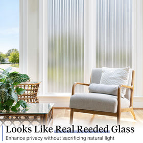 Haton Reeded Glass Film blocks UV rays to protect furnishings.