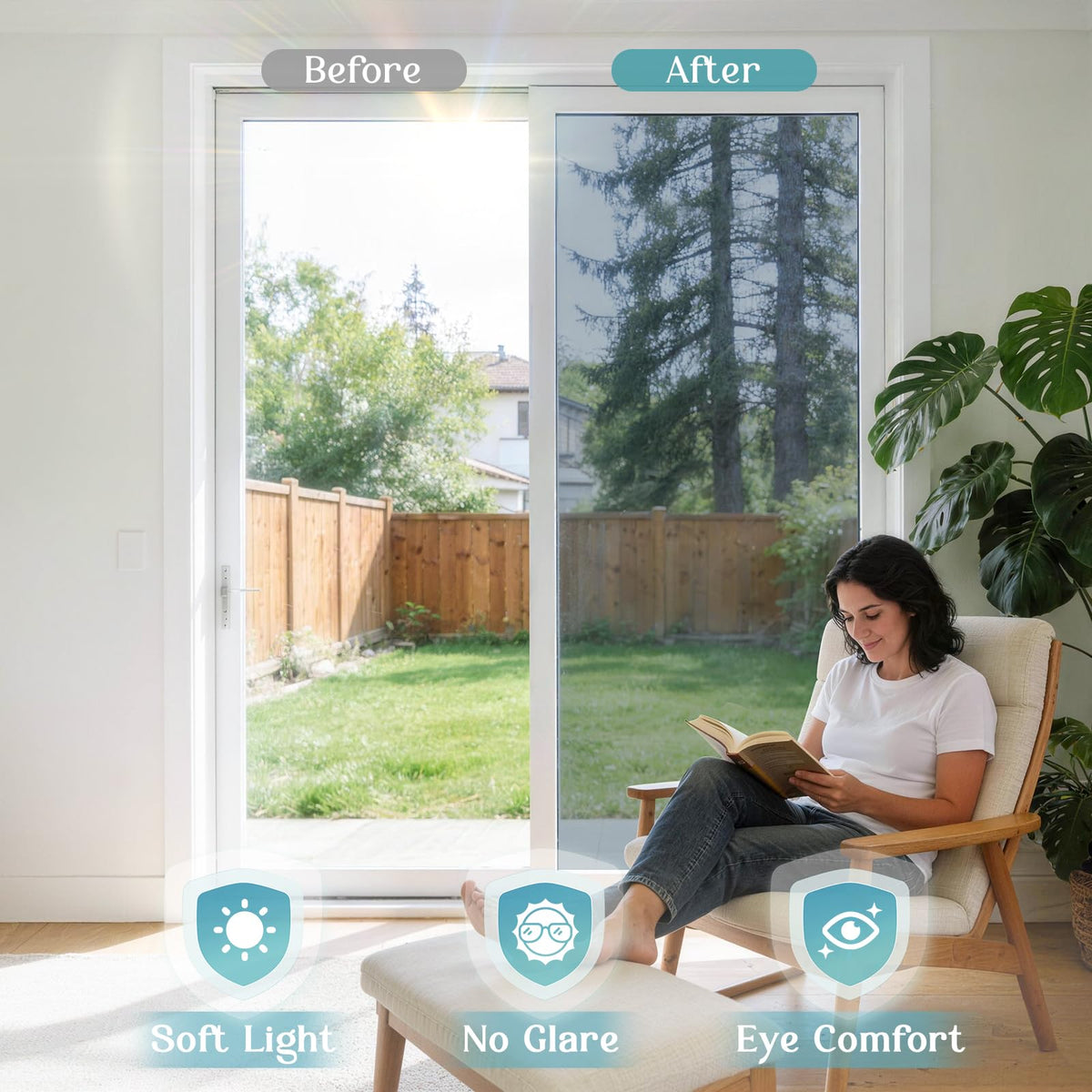 Haton sidelight window film silver modern look complements interiors