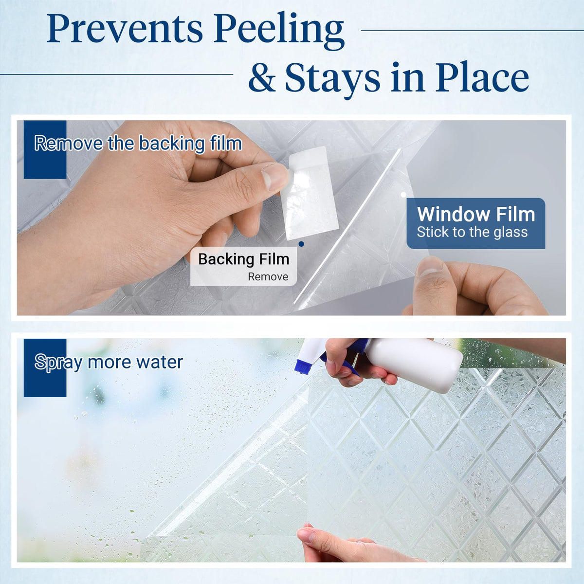 Haton static cling installs without adhesive and removes cleanly