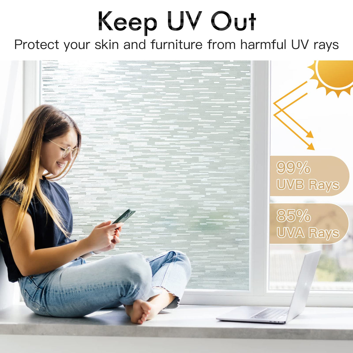 Haton static cling installation on clean glass is quick and glue-free.