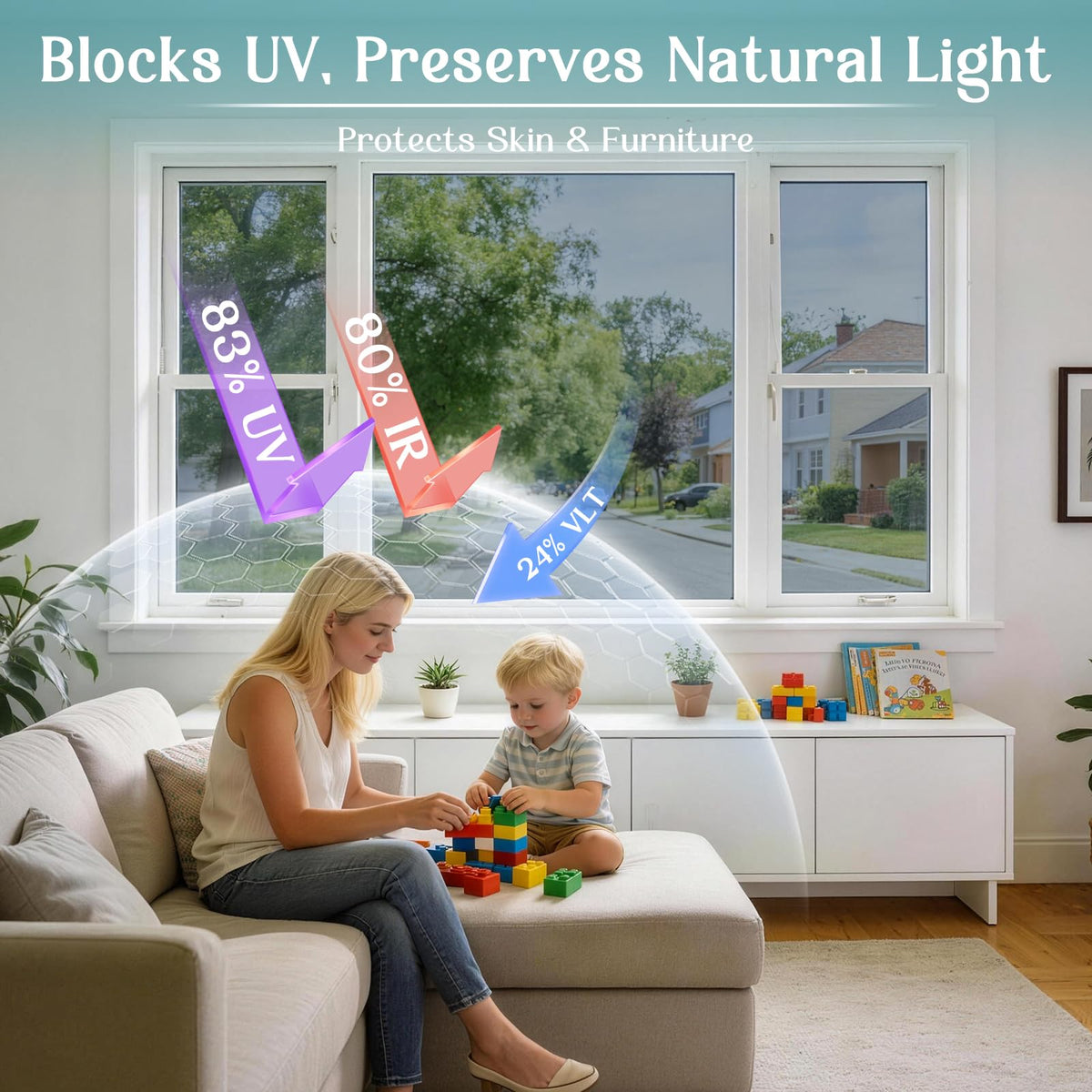 Haton static-cling window film no adhesive is renter-friendly and easy to remove