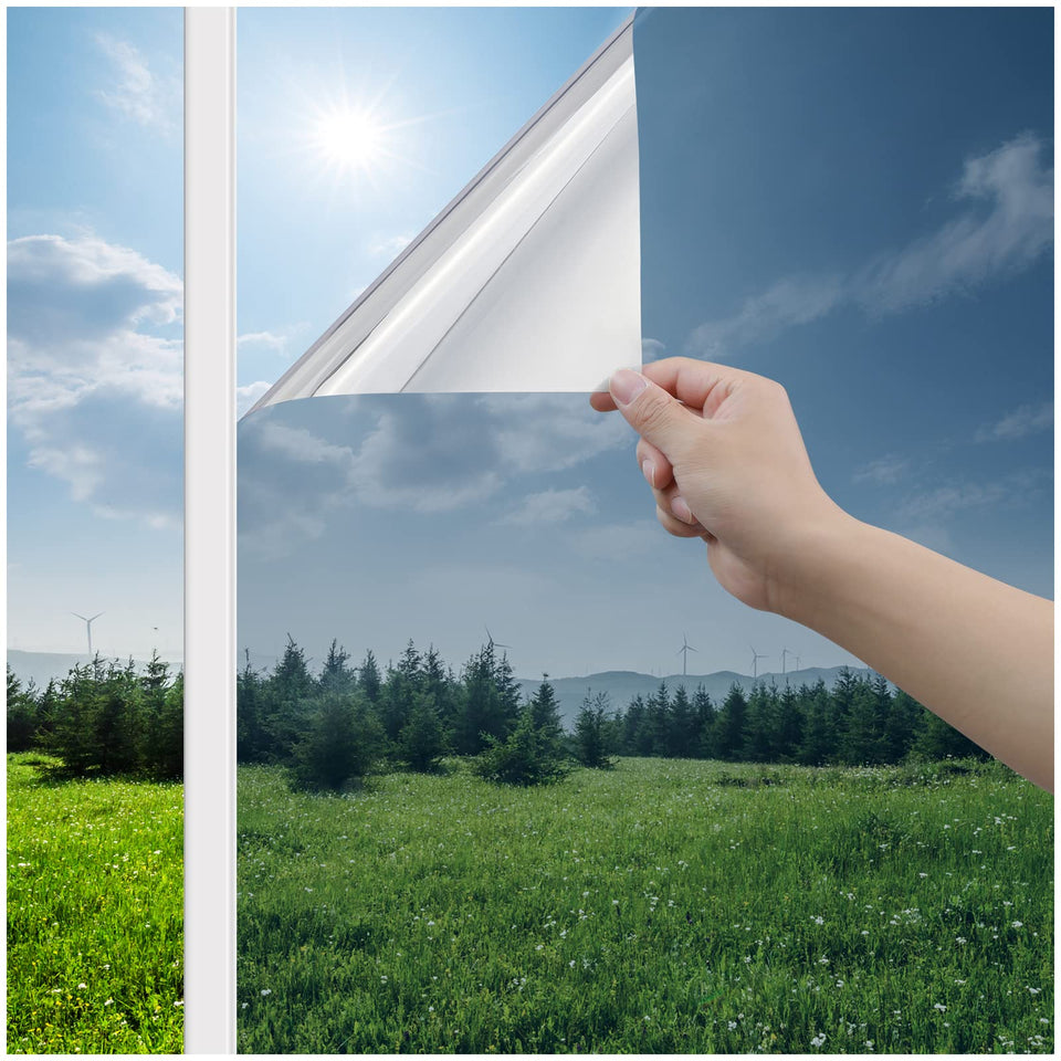 Haton window film privacy silver one-way mirror for daytime privacy and outdoor visibility