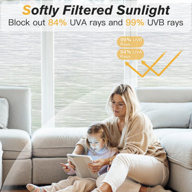 Haton privacy film applied to a bedroom window for privacy.
