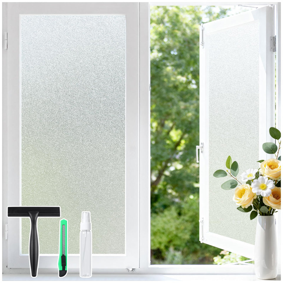 Haton window privacy film with frosted glass texture for day and night privacy
